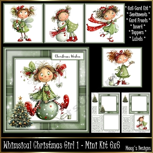 Whimsical Christmas Girl 1 - Mini Kit 6x6