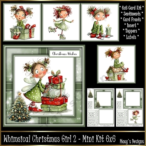 Whimsical Christmas Girl 2 - Mini Kit 6x6