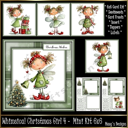 Whimsical Christmas Girl 4 - Mini Kit 6x6