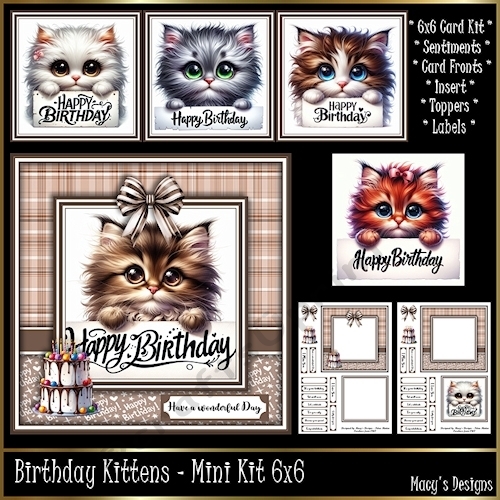 Birthday Kittens - Mini Kit 6x6