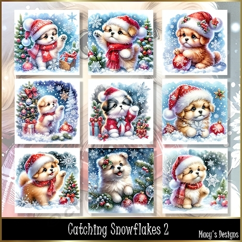 Catching Snowflakes 2 - Illustrations for Cards, Mini kits & Designers