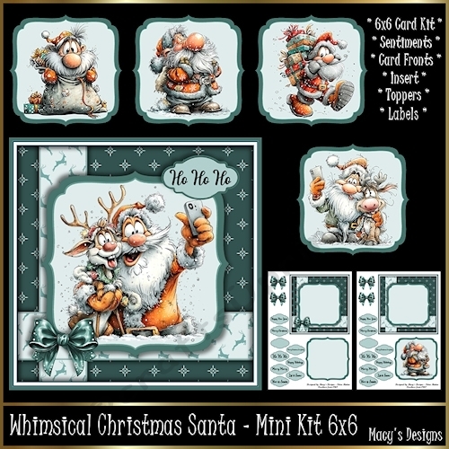 Whimsical Christmas Santa - Mini Kit 6x6