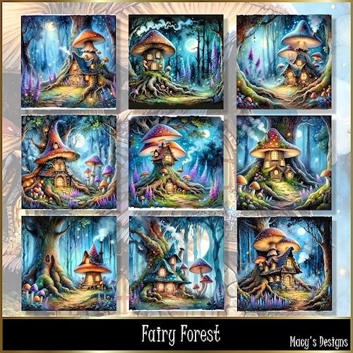 Fairy Forest - Illustrations for Cards, Mini kits & Designers