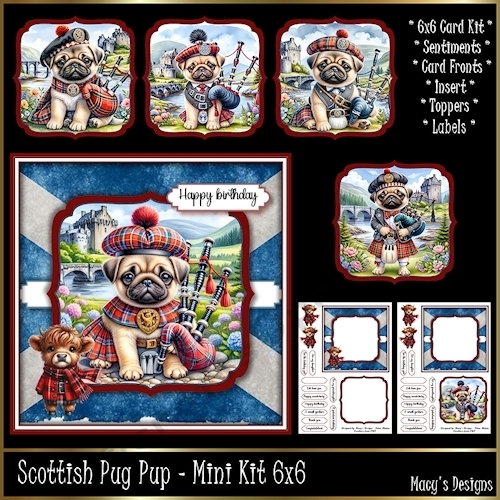 Scottish Pug Pup - Mini Kit 6x6