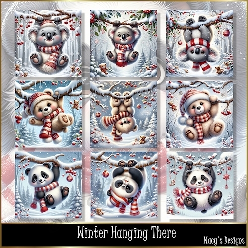 Winter Hanging There - Illustrations for Cards, Mini kits & Designers