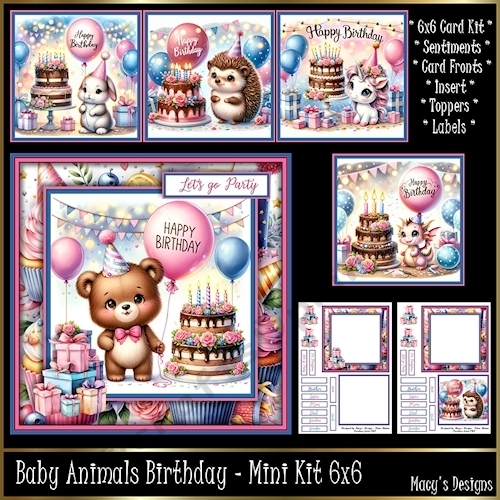 Baby Animals Birthday - Mini Kit 6x6