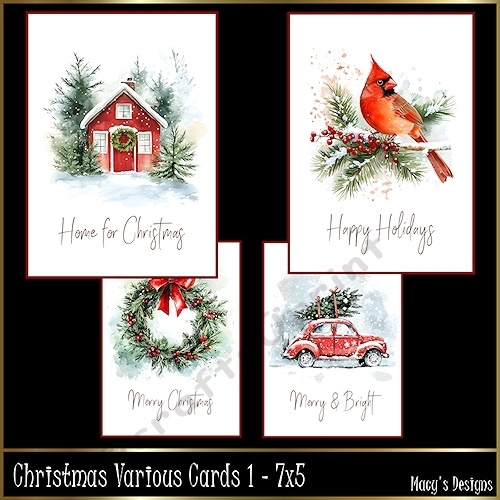 Christmas Cards Various 1 - 7x5