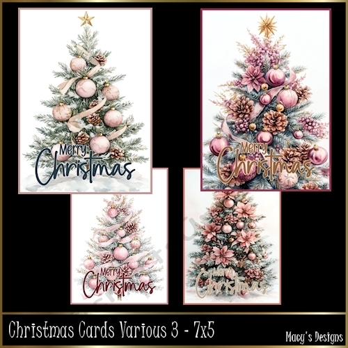 Christmas Cards Various 3 - 7x5