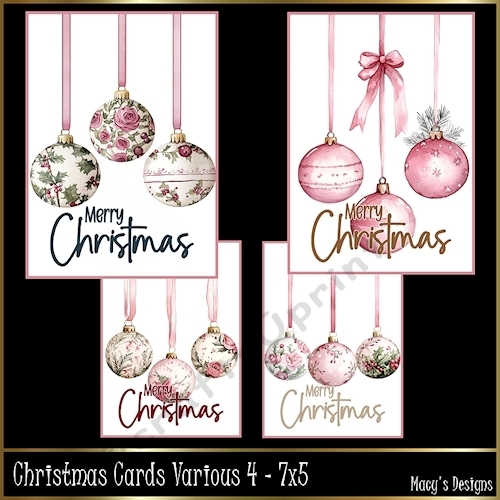 Christmas Cards Various 4 - 7x5