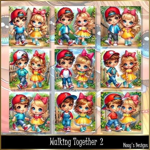 Walking Together 2 - Illustrations for Cards, Mini kits & Designers