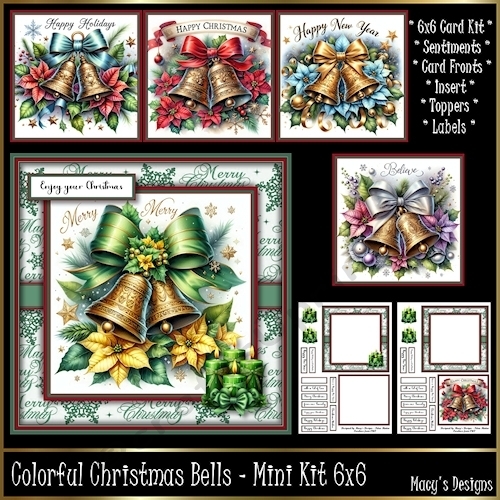 cup1408874_124264 - Colorful Christmas Bells - Mini Kit 6x6