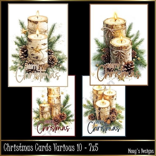 Christmas Cards Various 10 - 7x5
