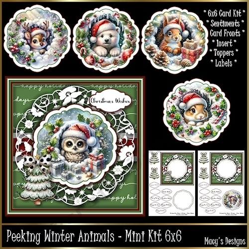 Peeking Winter Animals - Mini Kit 6x6
