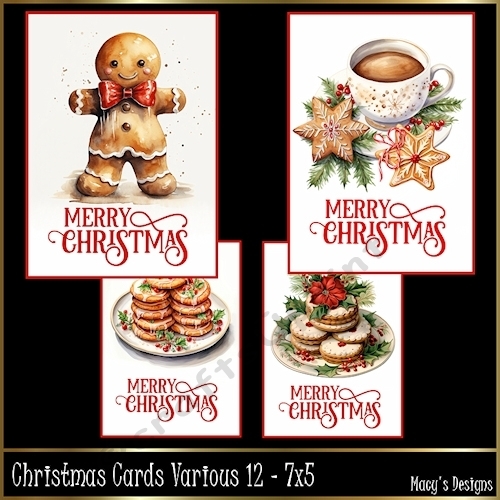 Christmas Cards Various 12 - 7x5