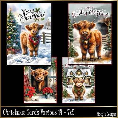 Christmas Cards Various 14 - 7x5