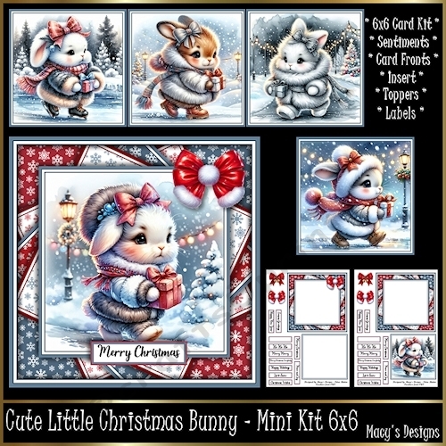 Cute Little Christmas Bunny - Mini 6x6