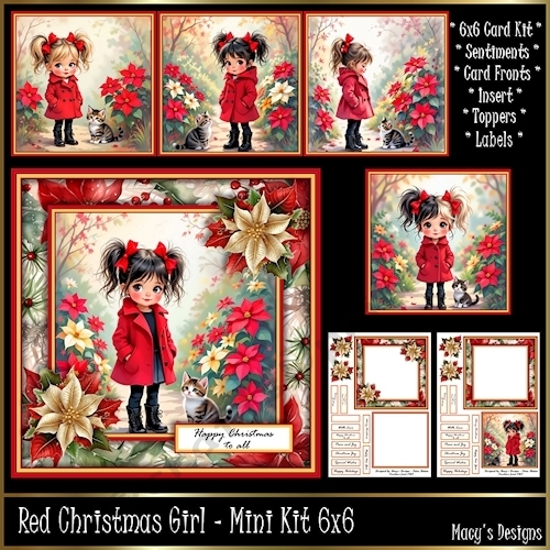 Red Christmas Girl - Mini Kit 6x6