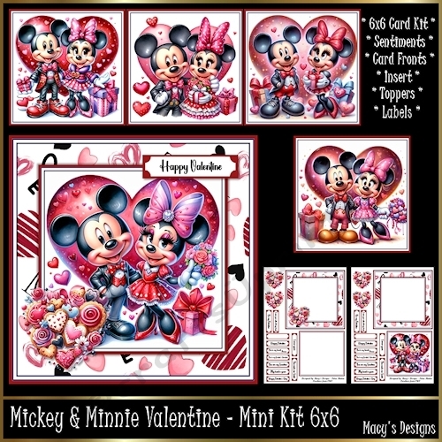 cup1410919_124264 - Mickey & Minnie Valentine or Birthday - Mini Kit 6x6