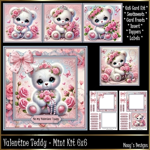 Valentine Teddy or Birthday - Mini Kit 6x6