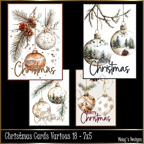 Christmas Cards Various 18 - 7x5