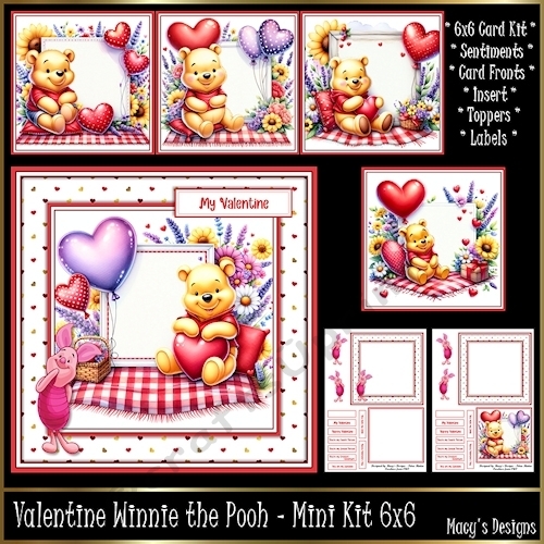 Valentine Winnie the Pooh or Birthday - Mini Kit 6x6