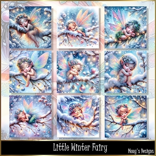 Little Winter Fairy - Illustrations for Cards, Mini kits & Designers