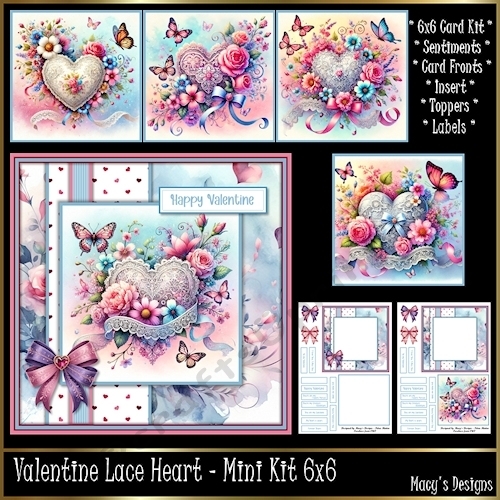 Valentine Lace Heart - Mini Kit 6x6 