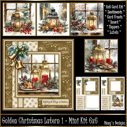 cup1412409_124264 - Golden Christmas Latern 1 - Mini Kit 6x6 (New Sheets)