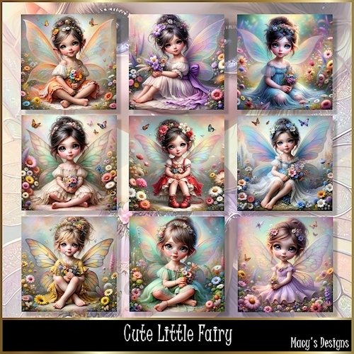 Cute Little Fairy - Illustrations for Cards, Mini kits & Designers