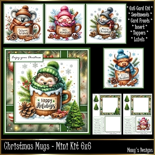 Christmas Mugs - Mini Kit 6x6