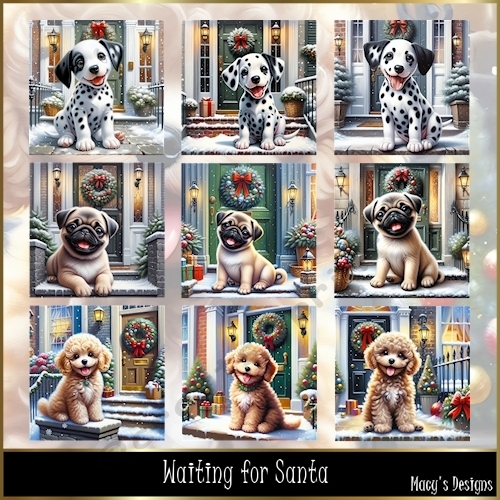 Waiting for Santa - Illustrations for Cards, Mini kits & Designers