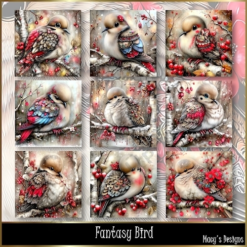 Fantasy Bird - Illustrations for Cards, Mini kits & Designers