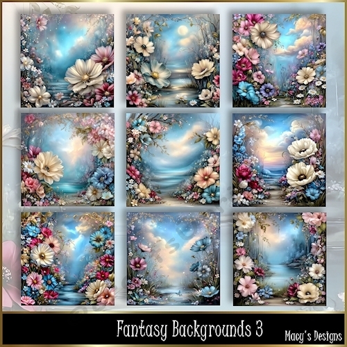 Fantasy Backgrounds 3 - Illustrations for Cards, Mini kits & Designers