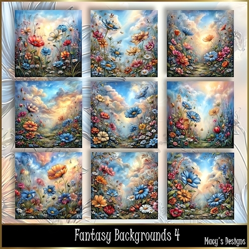 Fantasy Backgrounds 4 - Illustrations for Cards, Mini kits & Designers
