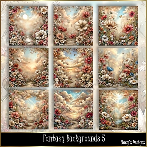 Fantasy Backgrounds 5 - Illustrations for Cards, Mini kits & Designers