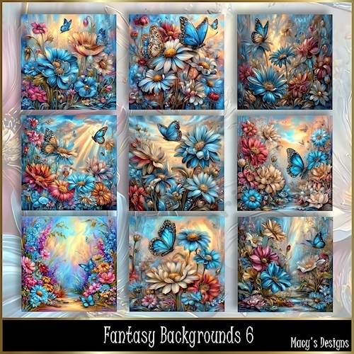 Fantasy Backgrounds 6 - Illustrations for Cards, Mini kits & Designers