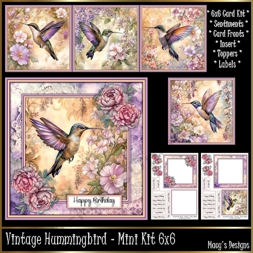 Vintage Hummingbird - Mini Kit 6x6