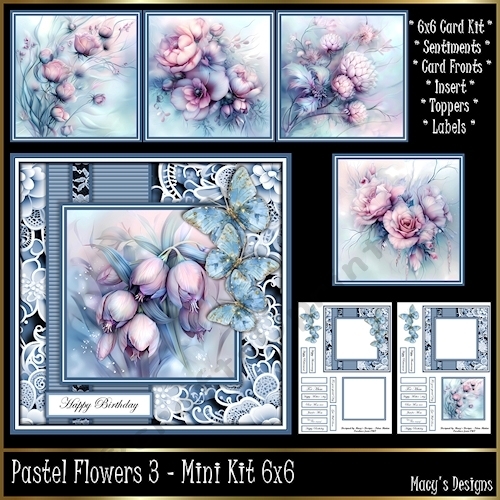 Pastel Flowers 3 - Mini Kit 6x6