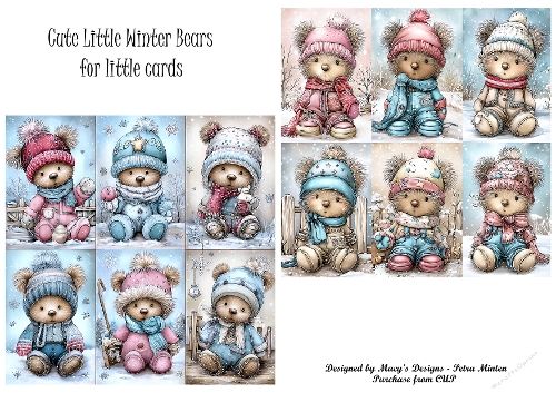 Cute Little Winter Bears - Illustrations for Cards & Designers