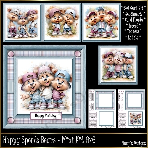 Happy Sports Bears - Mini Kit 6x6