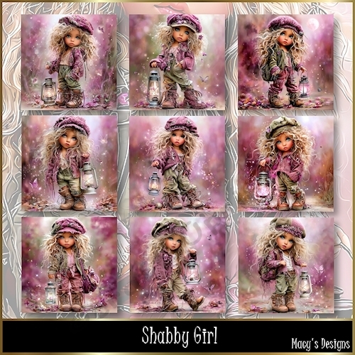 Shabby Girl - Illustrations for Cards, Mini kits & Designers