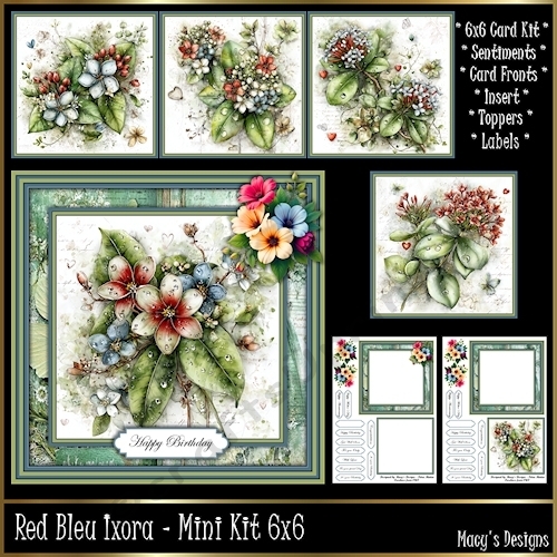 Red Blue Ixora - Mini Kit 6x6