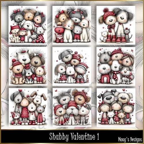 Shabby Valentine 1 - Illustrations for Cards & Designers