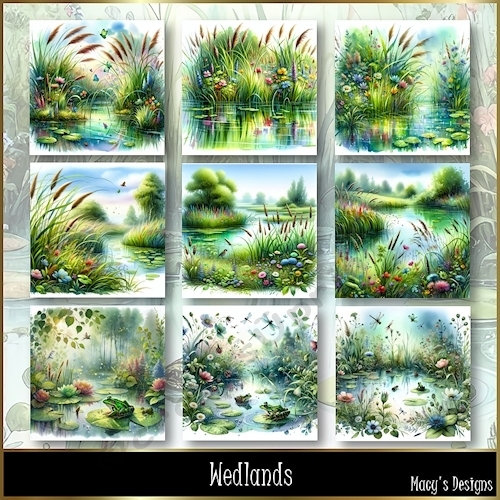 Wetlands - Illustrations for Cards, Mini kits & Designers