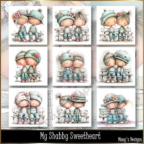 My Shabby SweetHeart - Illustrations for Cards, Mini kits & Designers