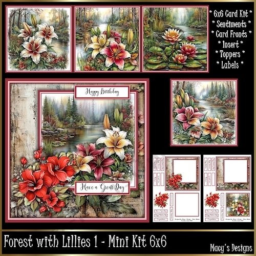 Forest with Lillies 1 - Mini Kit 6x6