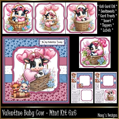 Valentine Baby Cow - Mini Kit 6x6