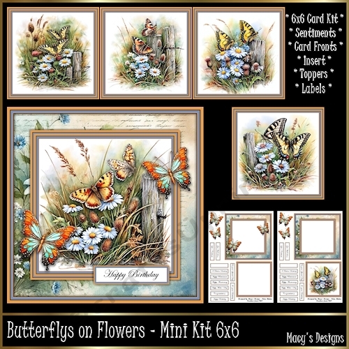 Butterflys on Flowers - Mini Kit 6x6