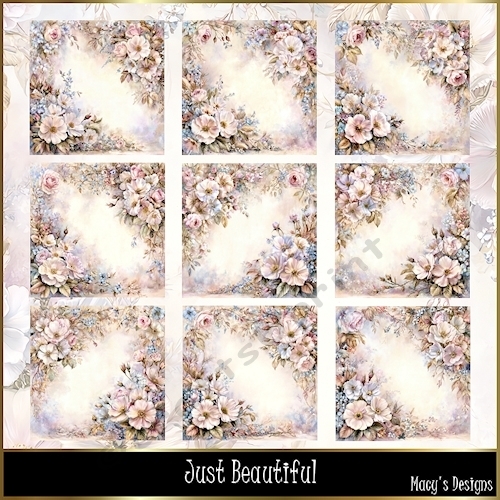 Just Beautiful - Illustrations for Cards, Mini kits & Designers