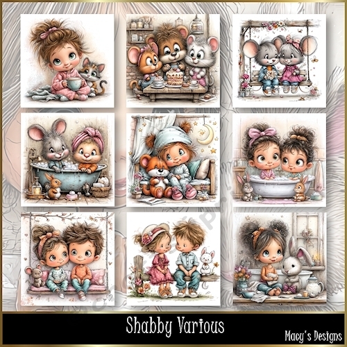 Shabby Various - Illustrations for Cards, Mini kits & Designers